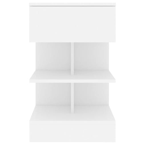 NNEVL Bedside Cabinet White 40x35x65 cm Chipboard