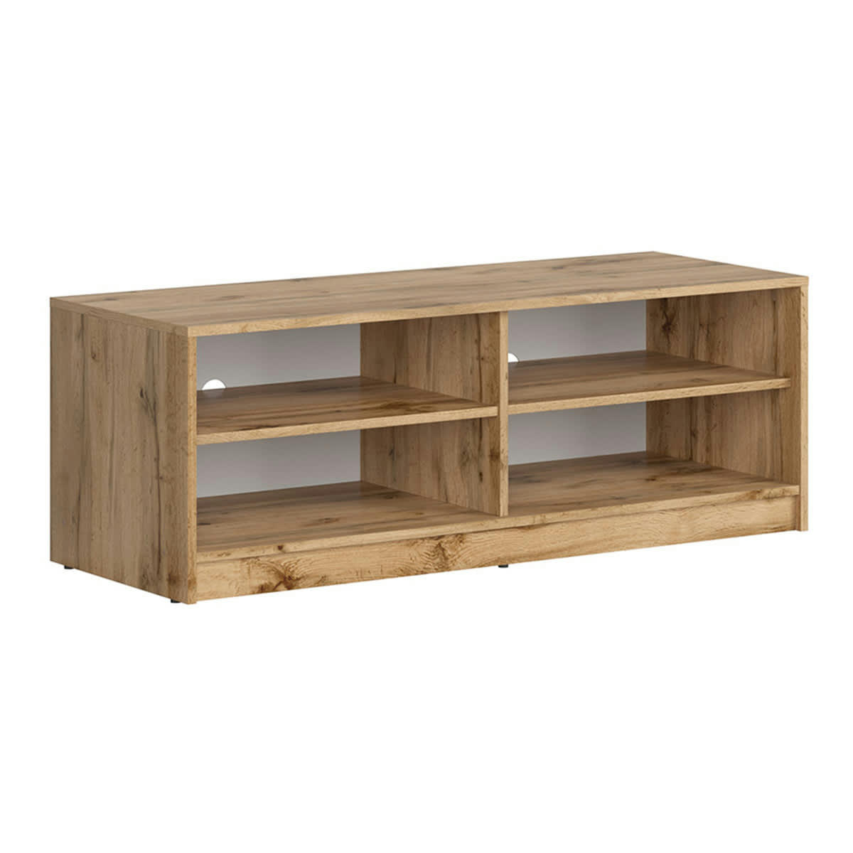 - Meuble TV 118 cm stratifiés blanc et naturel