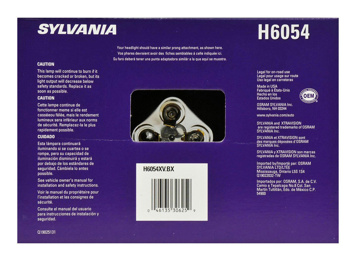 H6054 Sylvania XtraVision® Sealed Beam Headlight, Brighter Light, 1-pk