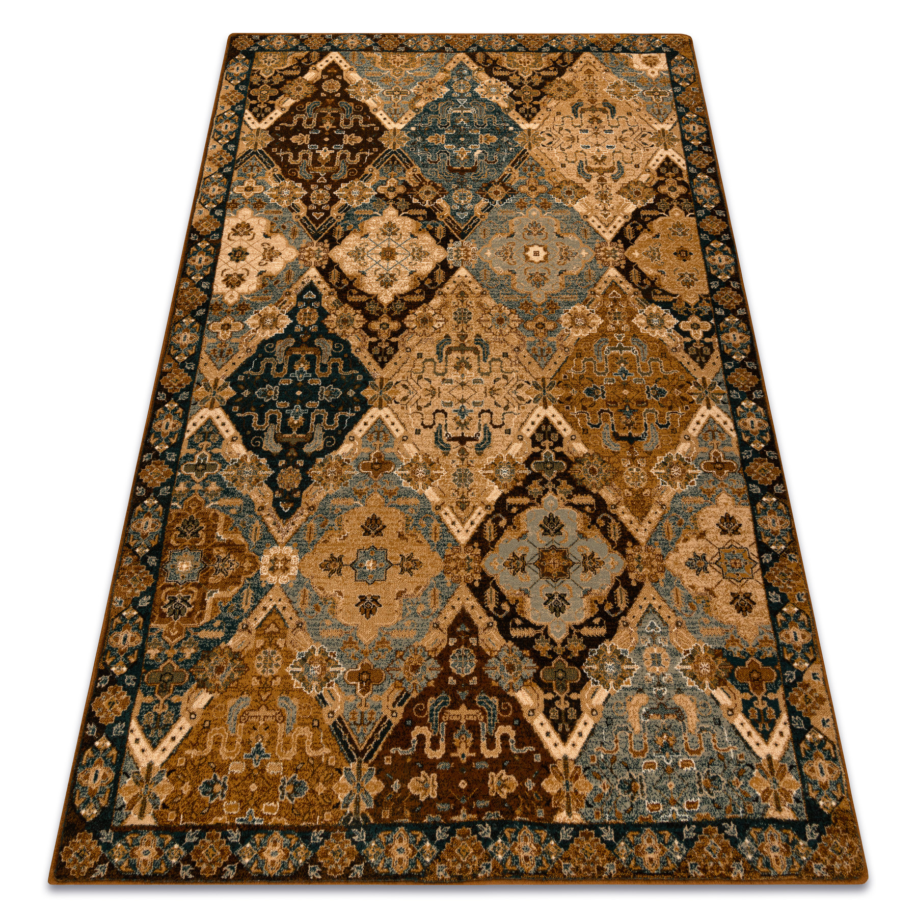 Dywan wełniany OMEGA Torino orientalny - koniak135x200 cm