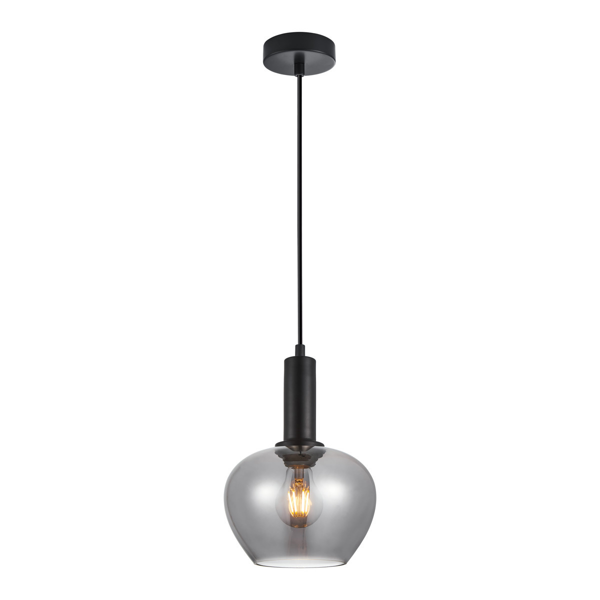 Lampa wisząca czarna STABLA 1xE27x40W wym: 102x19x19 cm Italux