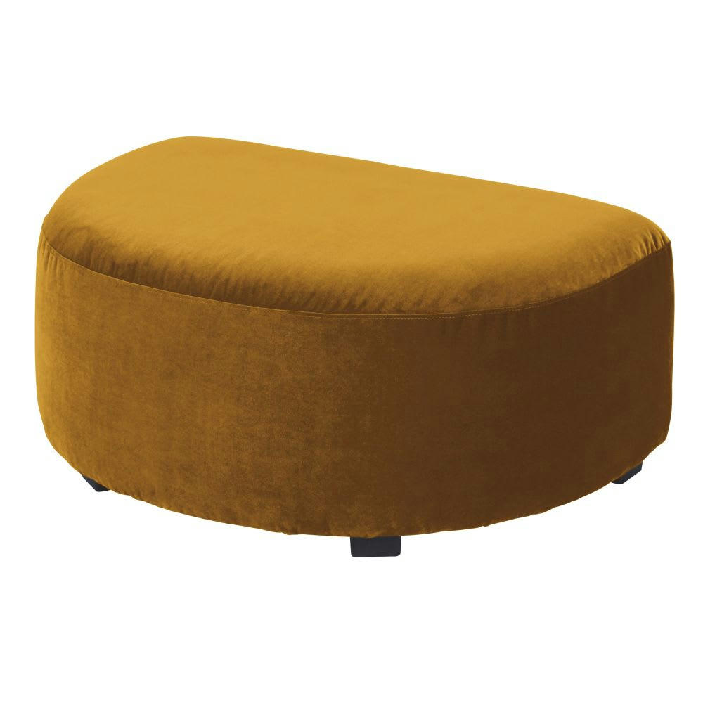 Virgile - Pouf pour canapé modulable en velours ocre