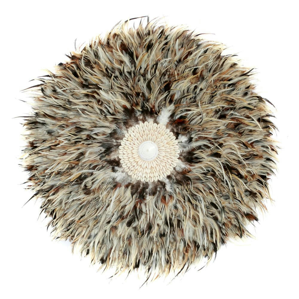 COASTAL JUJU - Décoration murale en plumes gris brun 60x60