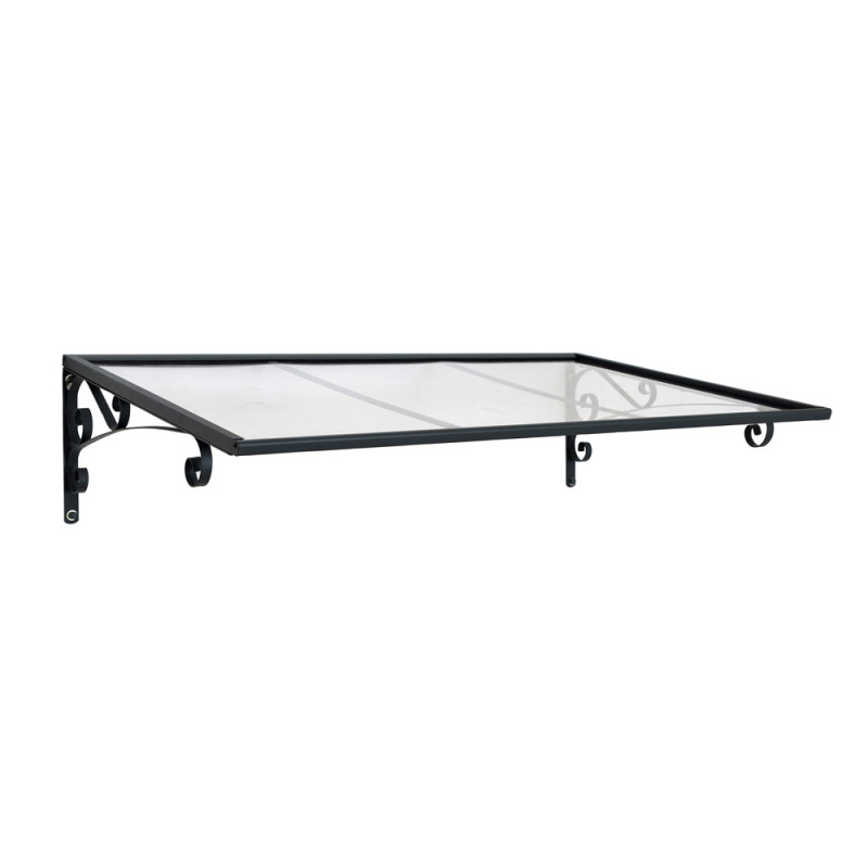 Marquise de porte Venus gris foncé 135,5 x 88 cm CANOPIA