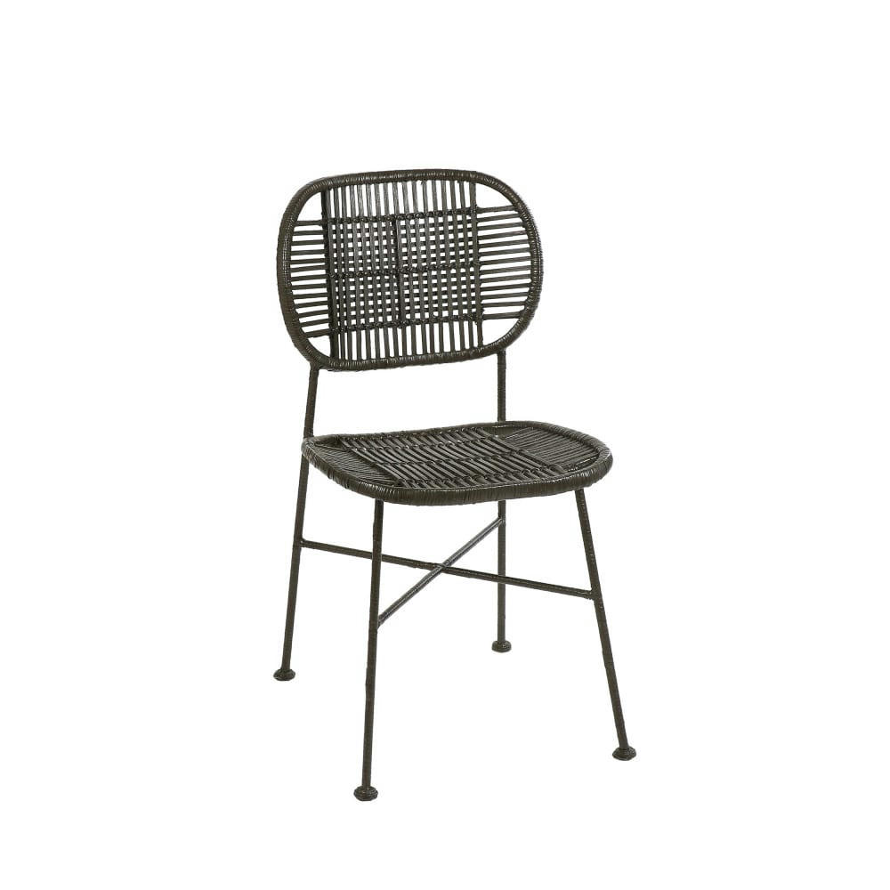 GENEVA - Chaise en rotin et métal noir