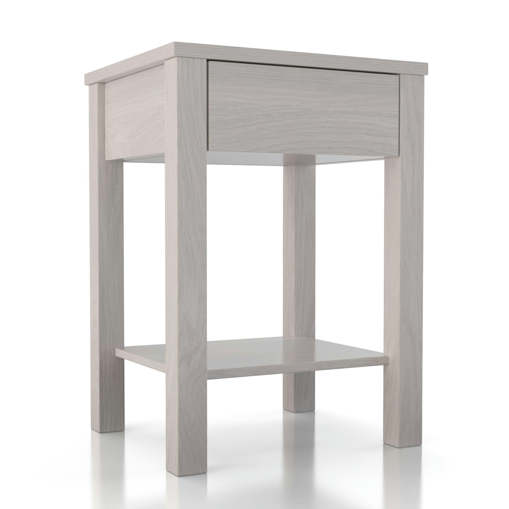 TOMMY - Table de chevet en hêtre massif blanc