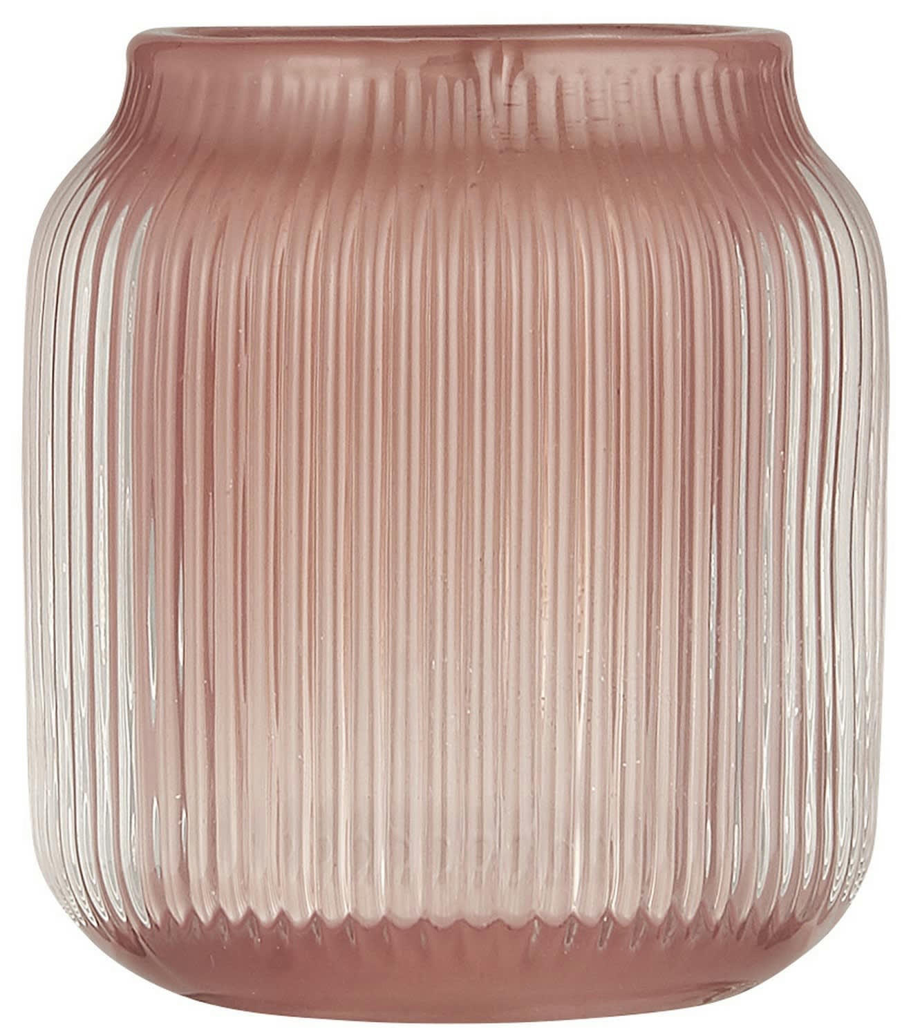 - Bougeoir Verre Rose poudré 6X6
