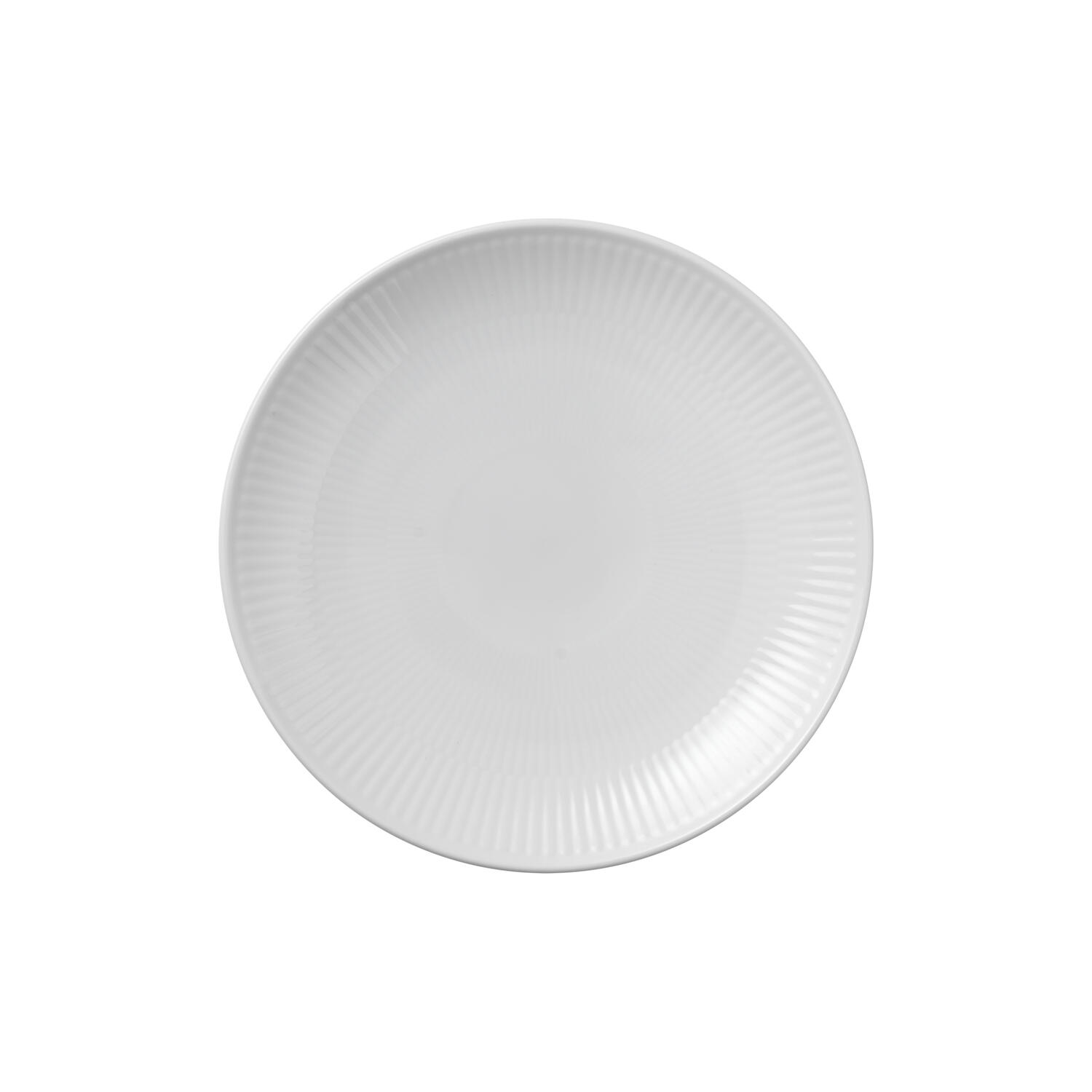 Hvid Riflet Coupe tallerken ø 19 cm