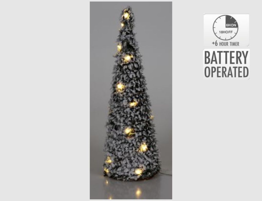 LED-Dekotanne mit Schnee 10 LEDs 40cm
