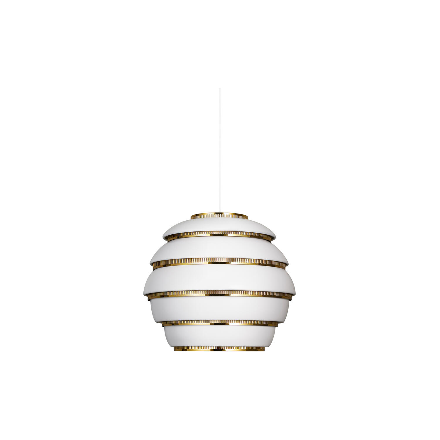 Pendant Light A331 &ldquo;Beehive&ldquo;, white/brass-plated
