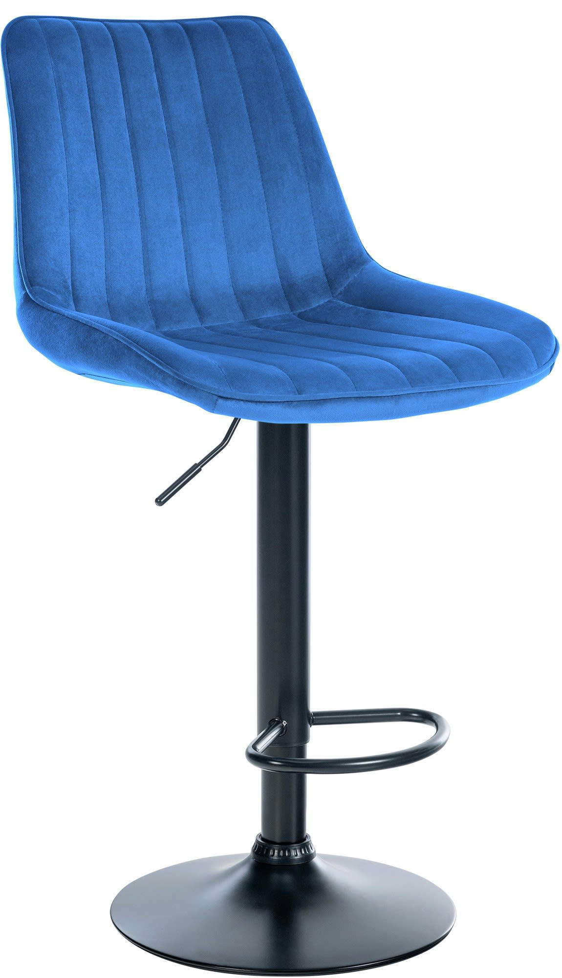TONI - Tabouret de bar velours ajustable pivotant velours Bleu