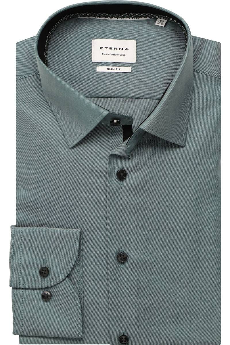 ETERNA Dynamic Cotton Slim Fit Hemd grün, Einfarbig