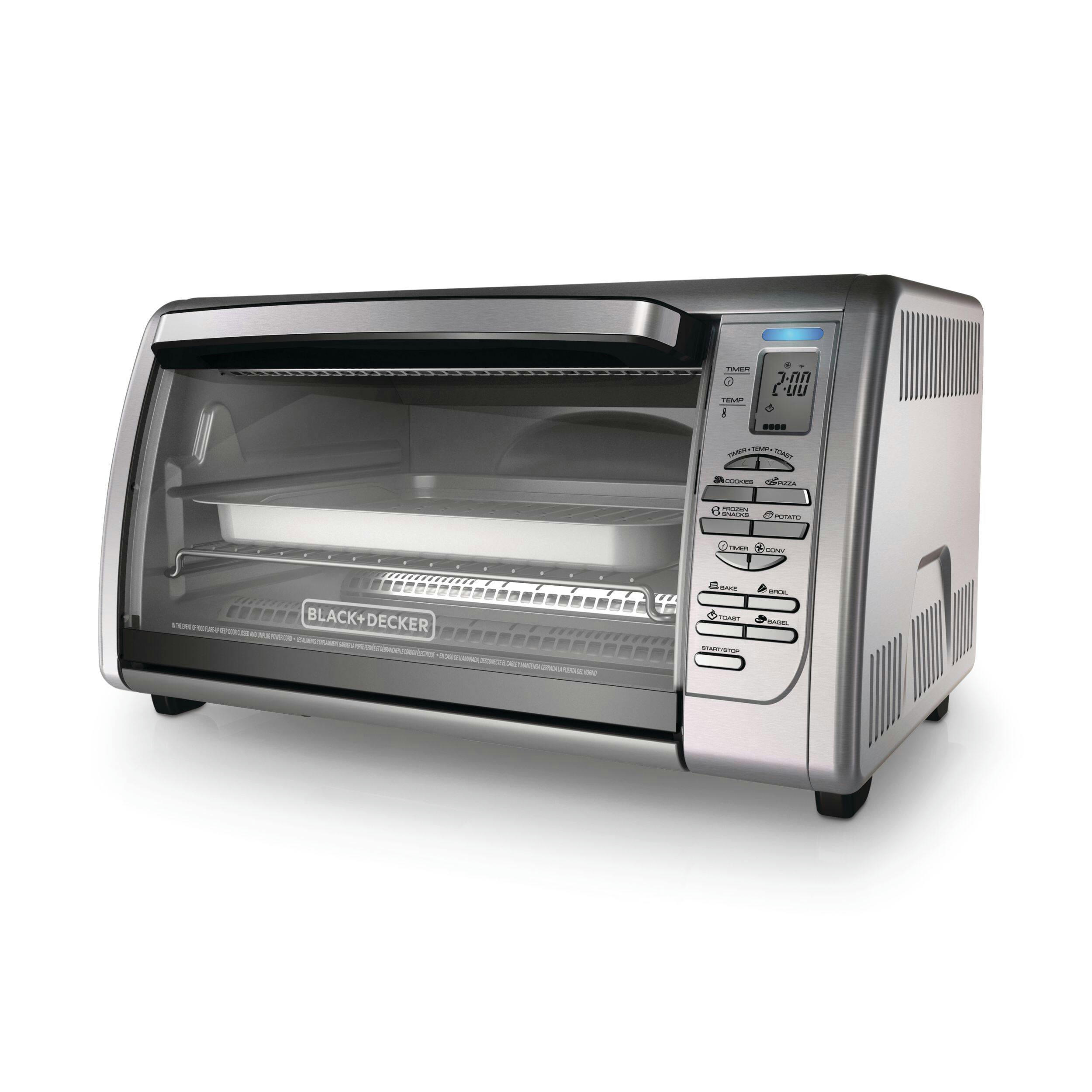 Black & Decker 6-Slice Digital Countertop Convection Toaster Oven, Silver