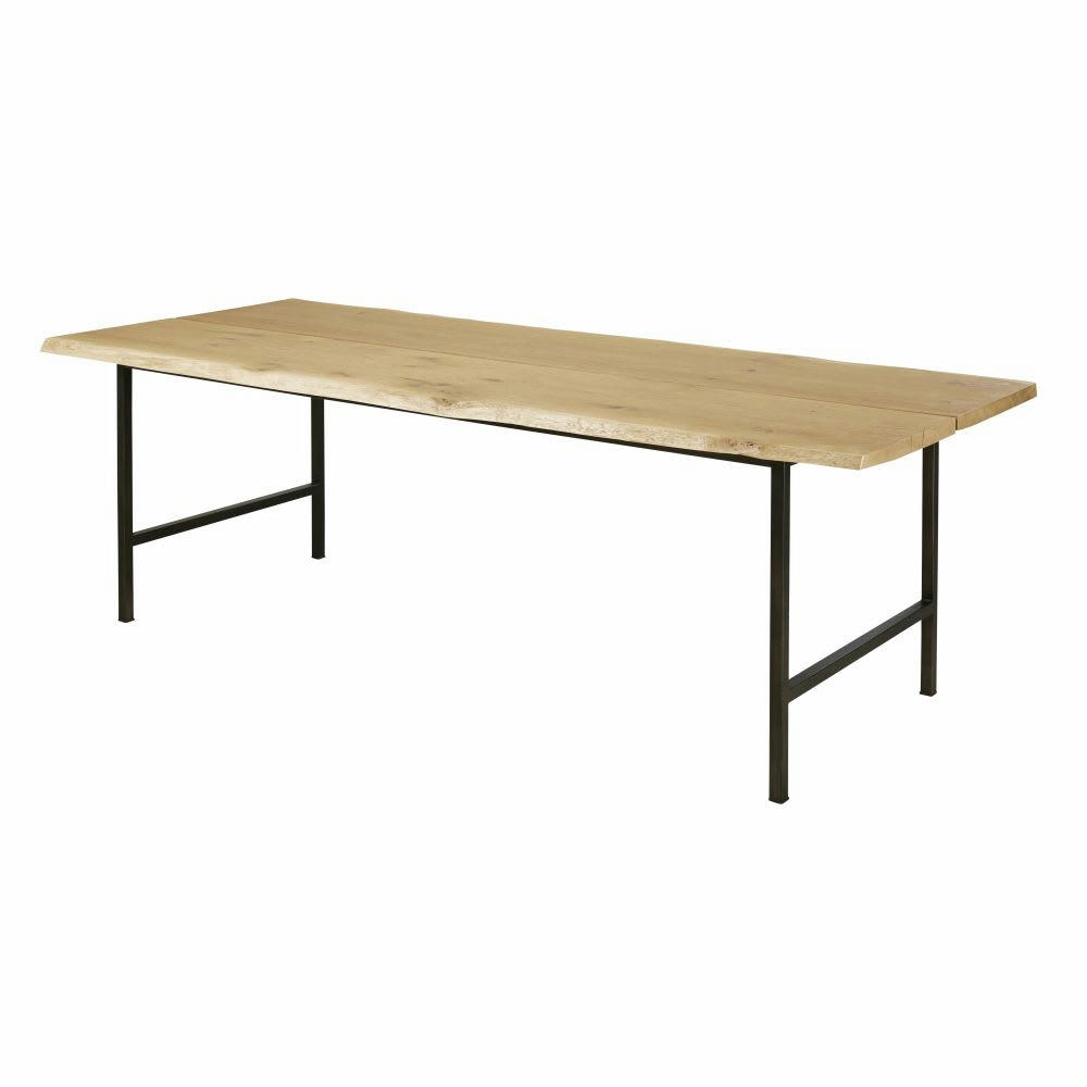 Magnus - Table à manger 8 personnes en chêne massif et métal noir