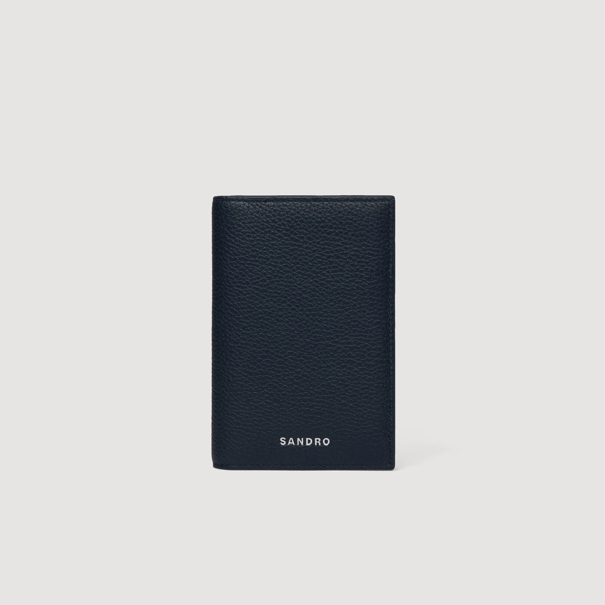 Porte-cartes pliable en cuir grainé