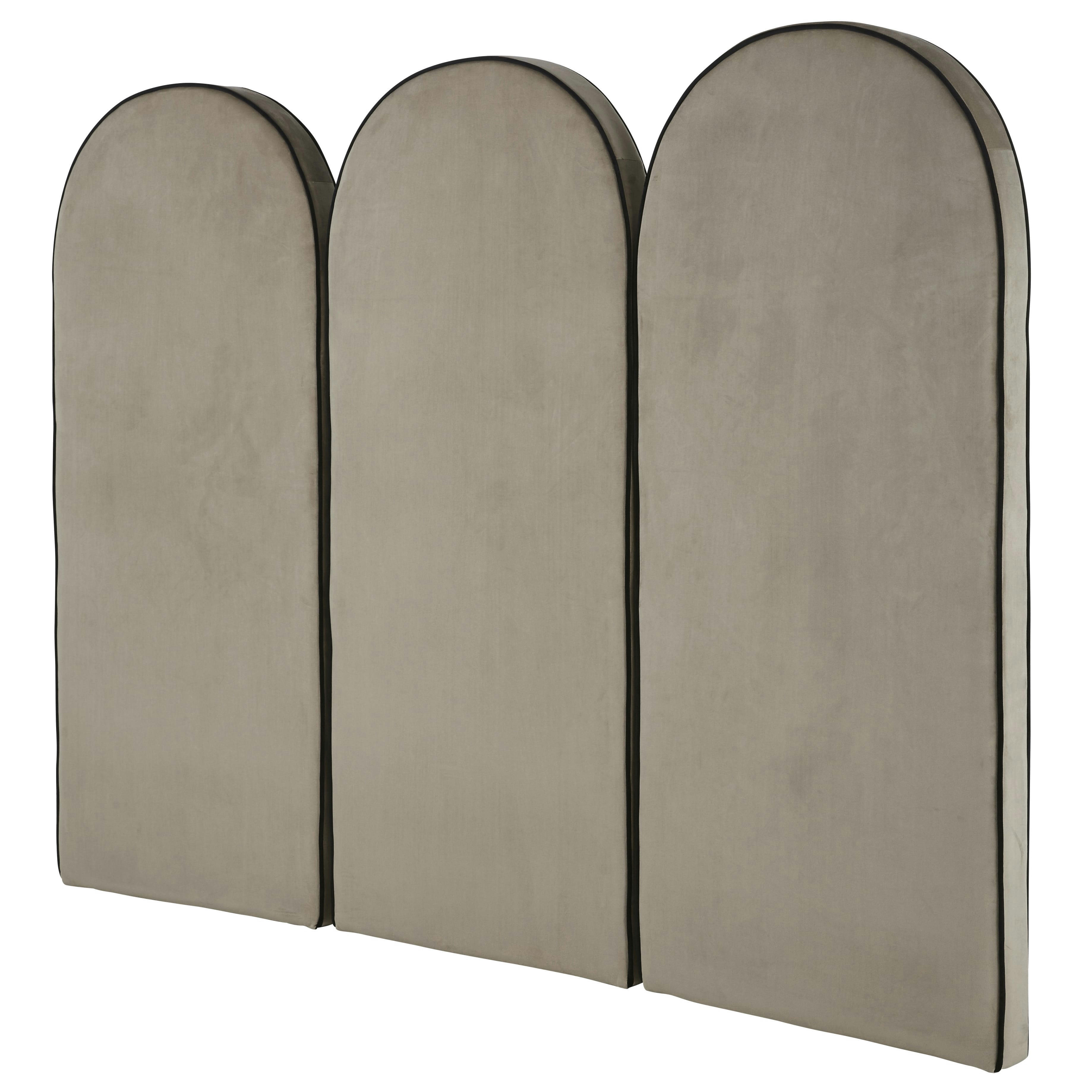 Hackney Business - Tête de lit modulable professionnelle en velours de polyester recyclé gris 60x140.5