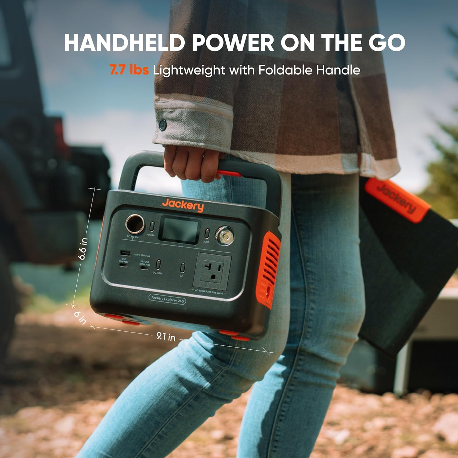 Jackery Explorer 240 v2 Portable Power Station, 256Wh LiFePO4 Battery with 300W AC/100W USB-C Output, 1Hr Fast Charging, Versatile Scenarios-Outdoor/Camping/RV/Travel/Emergency Backup (Renewed)