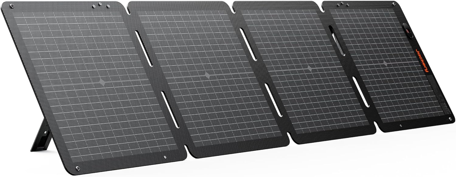Jackery SolarSaga 100W Air Solar Panel  23% Conversion Efficiency Bifacial Panels  IP65 Waterproof  Foldable and Portable Solar Charger for Power Stations  RVs  Camping  Off-Grid Life  and PV Charging