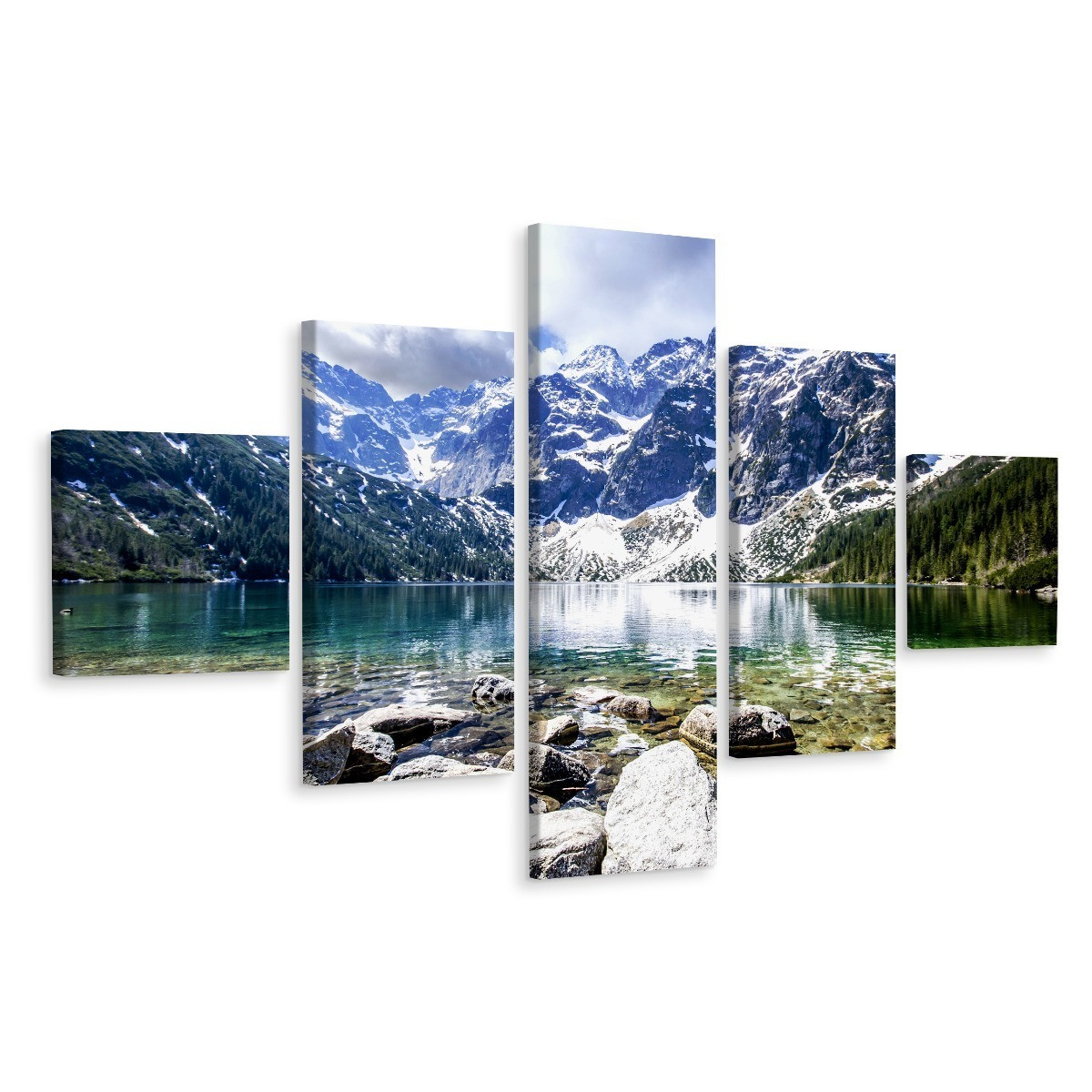 Obraz 5-Częściowy GÓRY Morskie Oko 150x90cm
