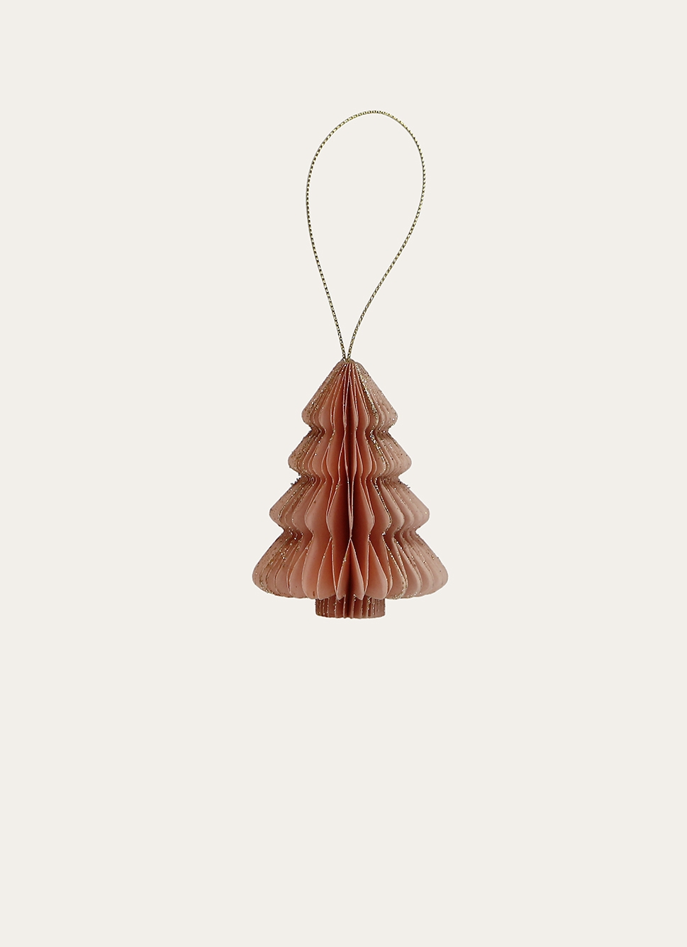 SUSPENSION SAPIN EN PAPIER VIEUX ROSE