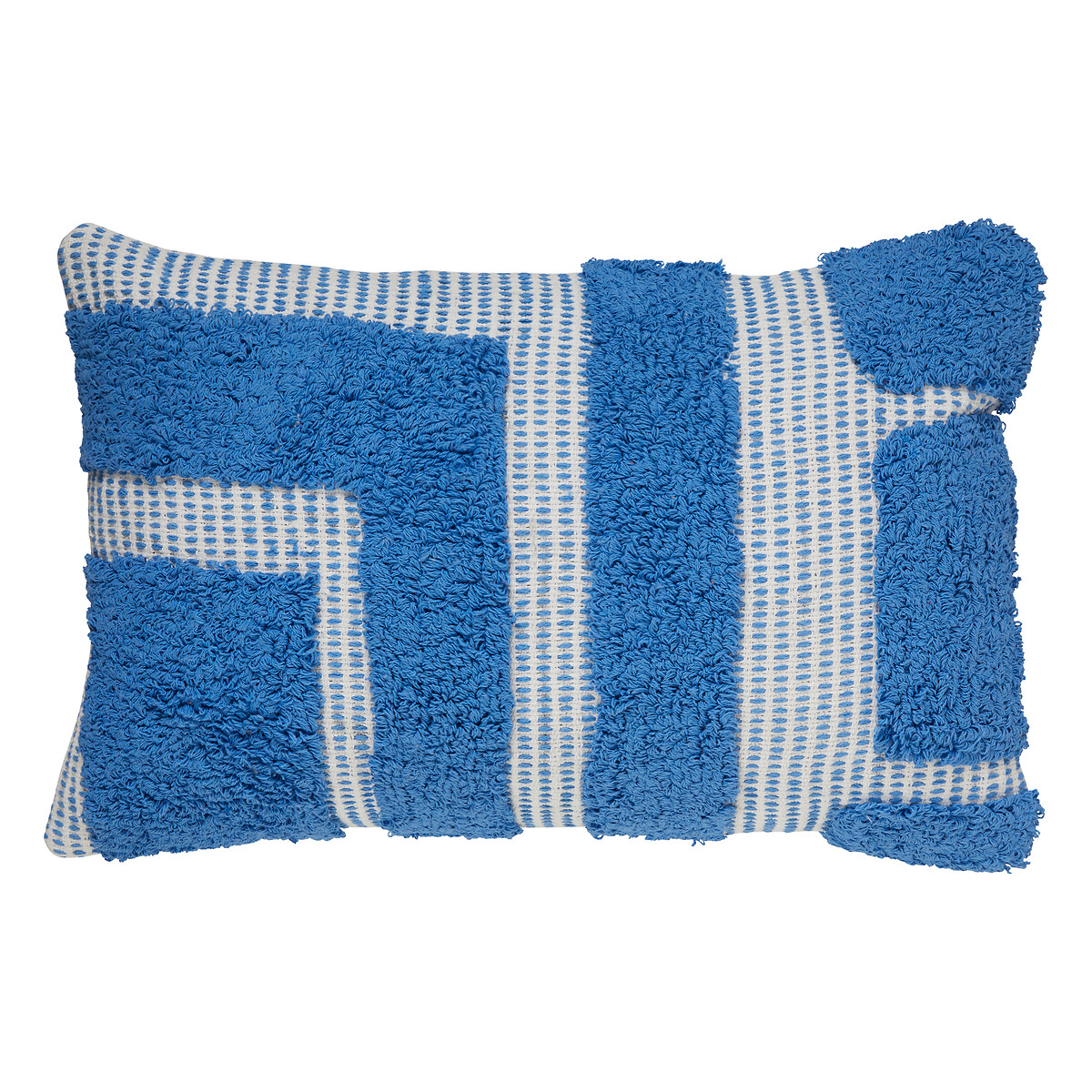 Cushion "Poppy" Tufted Cotton, Light Blue, 58x38 cm