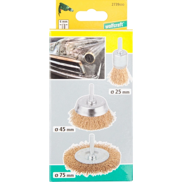 Drahtbürsten-Set, Messing, 3-teilig