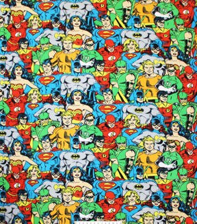 DC Comics Fleece Fabric 58 Packed Heroes