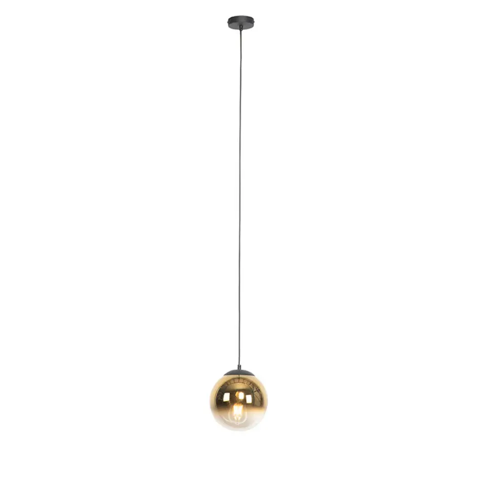 Qazqa hanglamp pallon goudkleurig e27