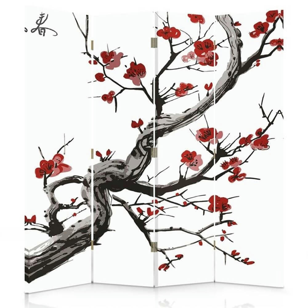 - Paravent cloison Cherry Blossom 145x180cm (4 volets)