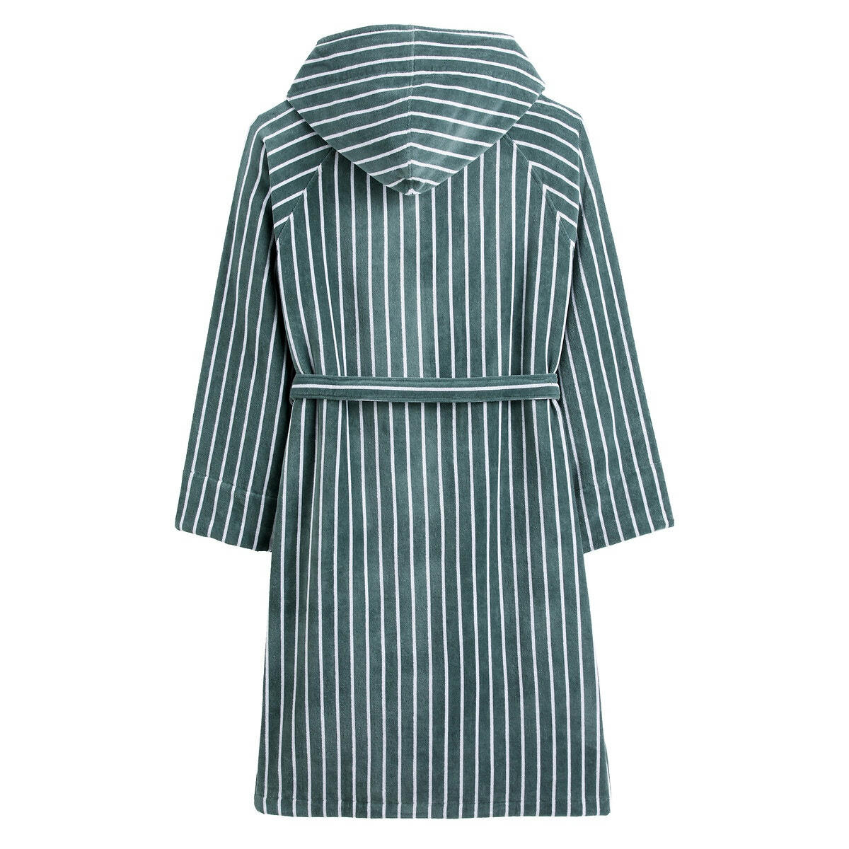 Peignoir capuche éponge velours rayures 450g Bagno