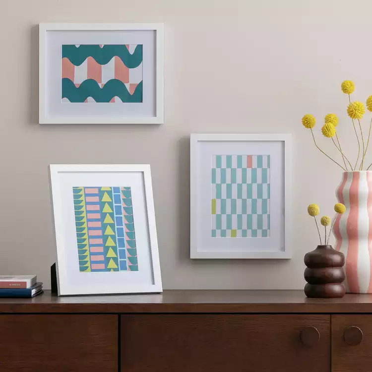 Habitat White Wooden 3 Pk Picture Frames -Mixed Sizes