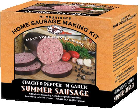 Hi Mountain's Make Your Own Home Summer Sausage Making Kit, Cracked Pepper 'N Garlic, 805-g