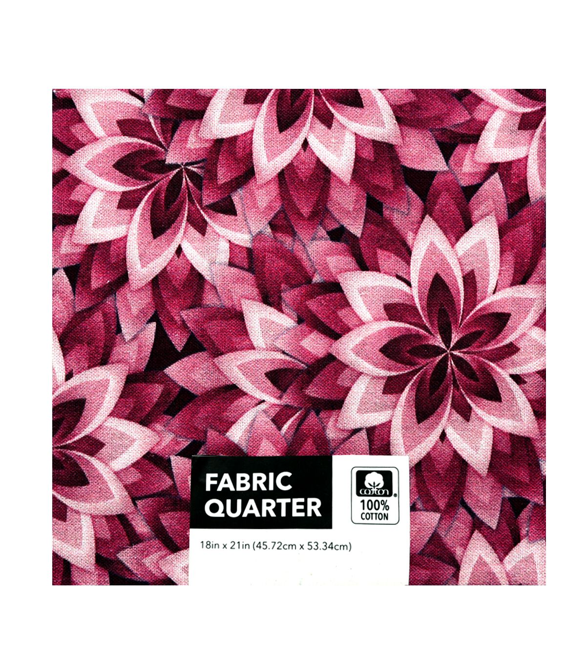 18 x 21 Pink Geometric Floral Cotton Fabric Quarter by Keepsake Calico