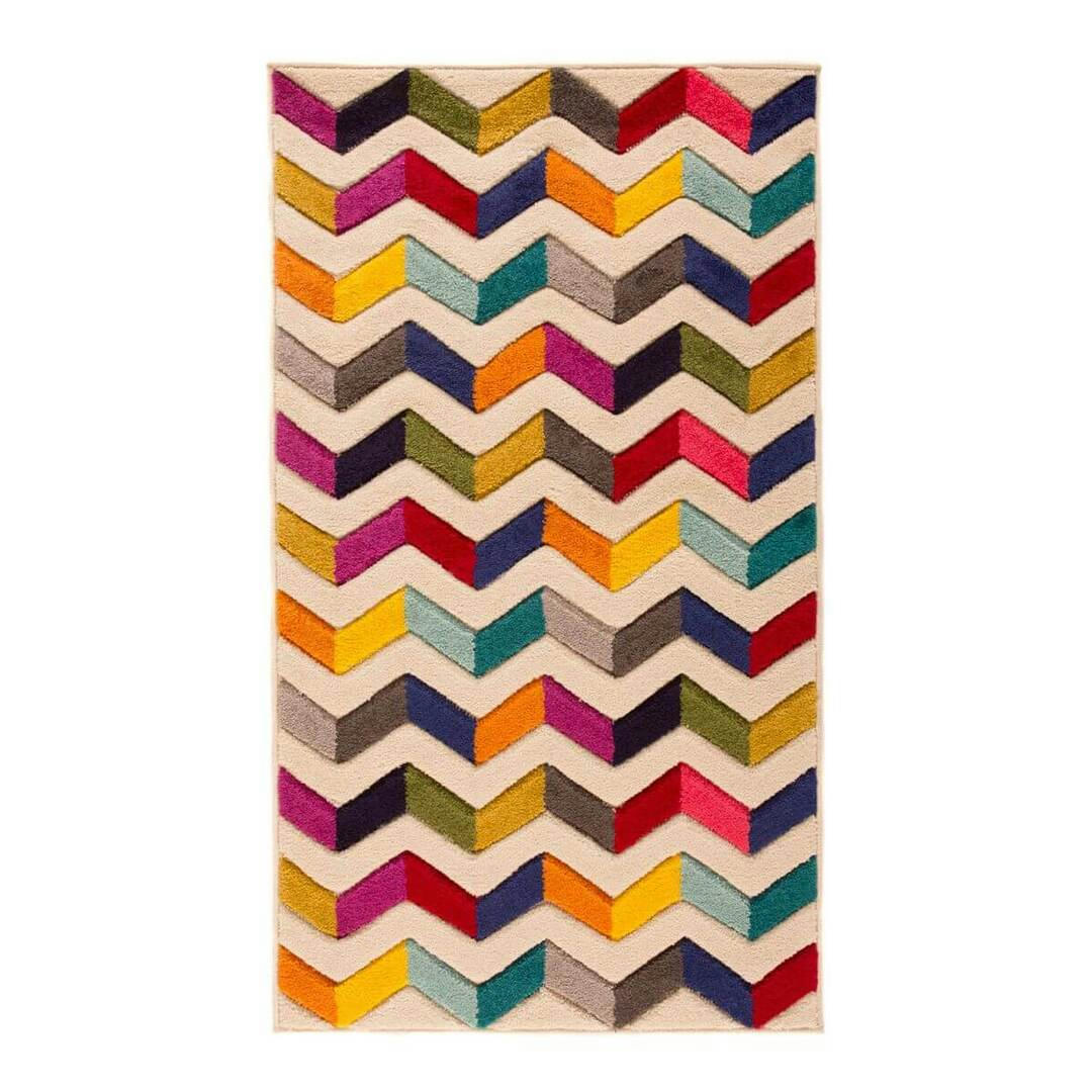 BOLERO - Tapis géométrique design en polypropylène multicolore 120x170
