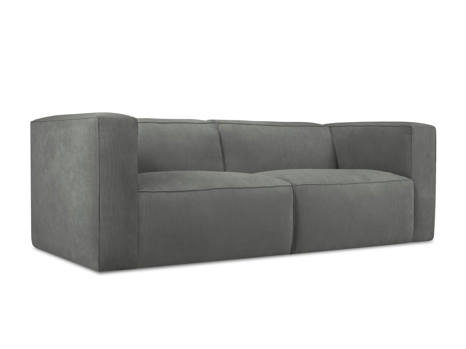 MUSE - Canapé 3 places en Velours Côtelé Gris