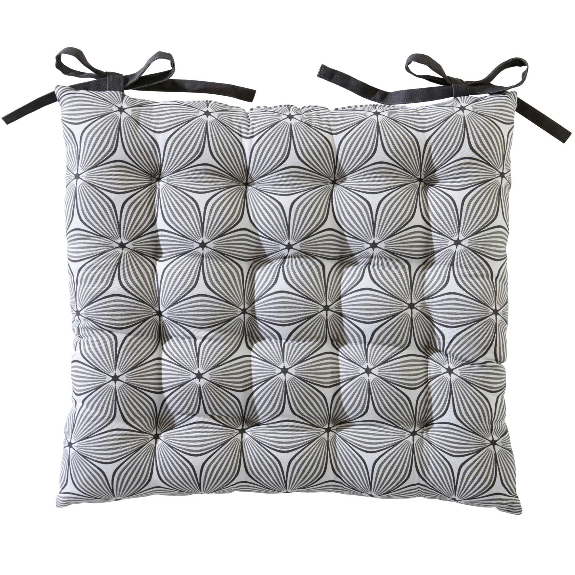 GIENS - Galette de chaise grise 40x40 en coton