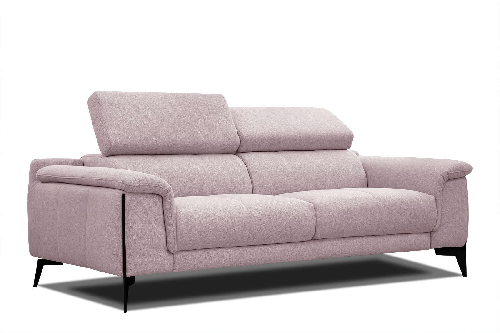 MATERA - Canapé XXL droit 3 places tissu rosé