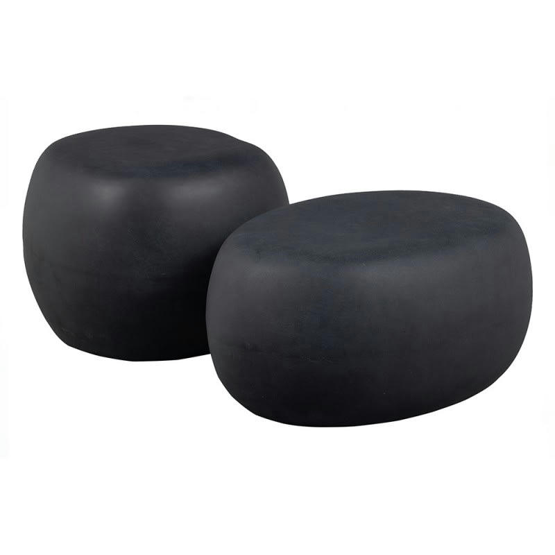 PEBBLE - Table basse en fibre d'argile D50cm gris anthracite