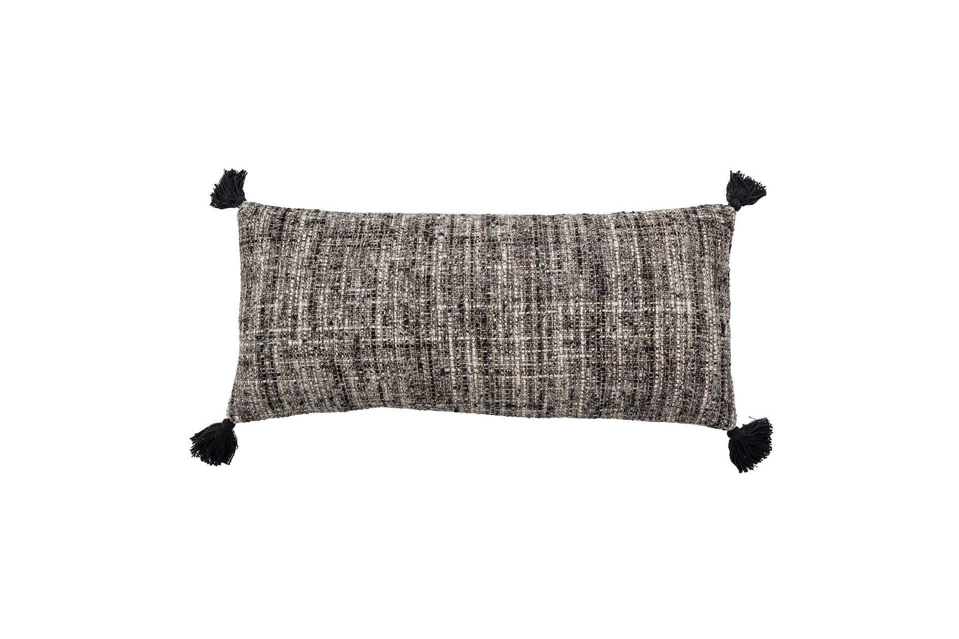 JERIK - Coussin en coton noir 90x40 cm