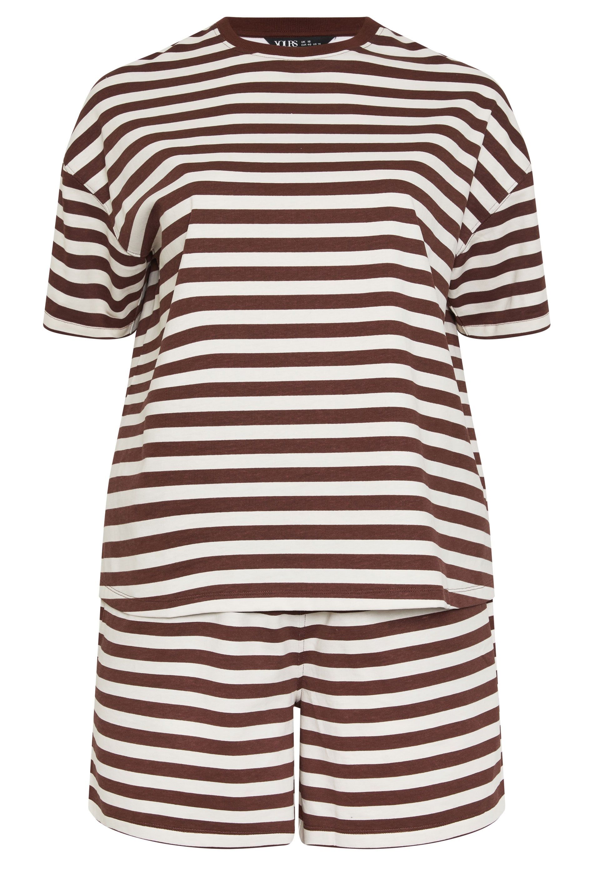 Yours Stripe T-Shirt & Shorts Co-ord