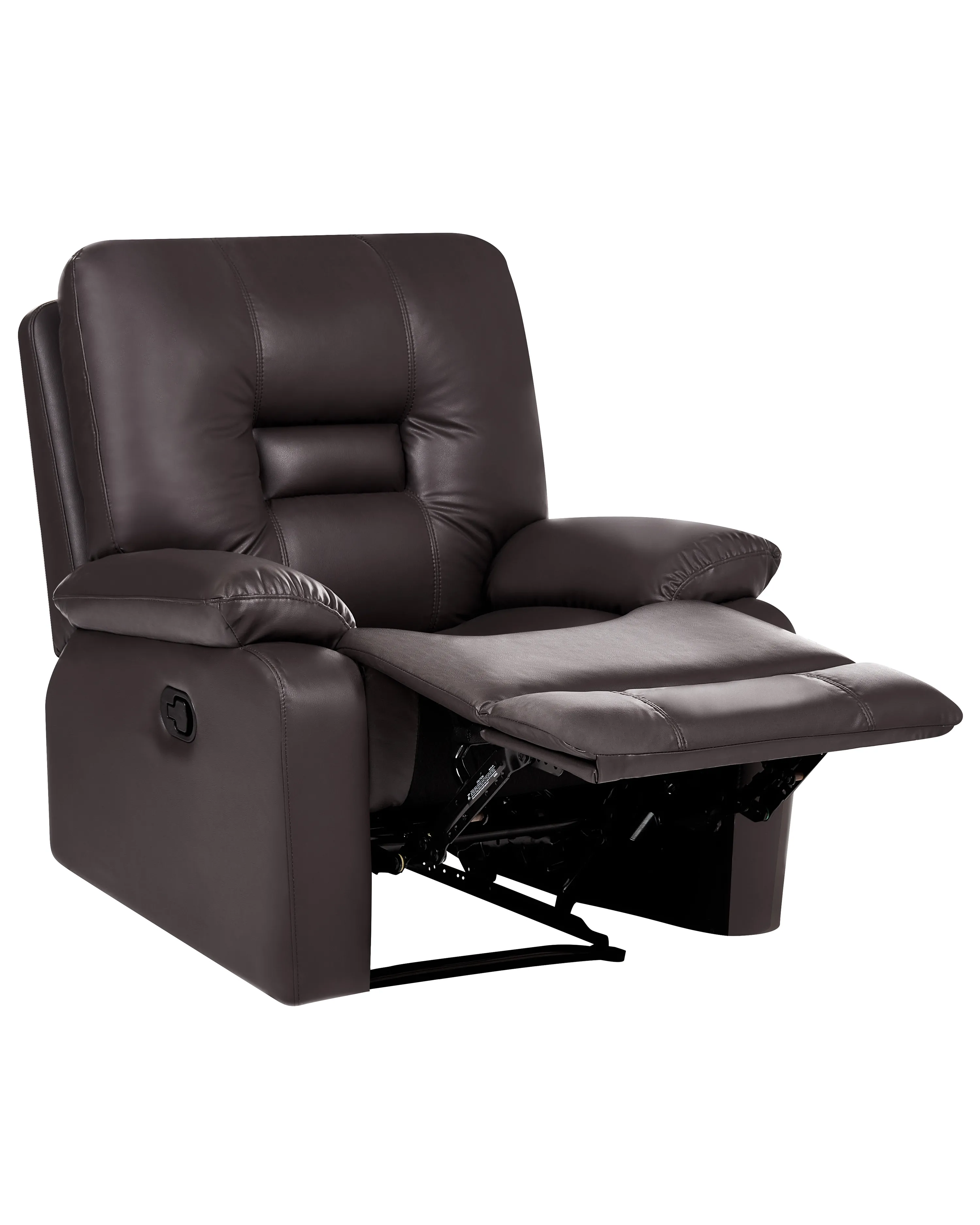 Recliner Chair BERGEN with Footrest Faux Leather Brown