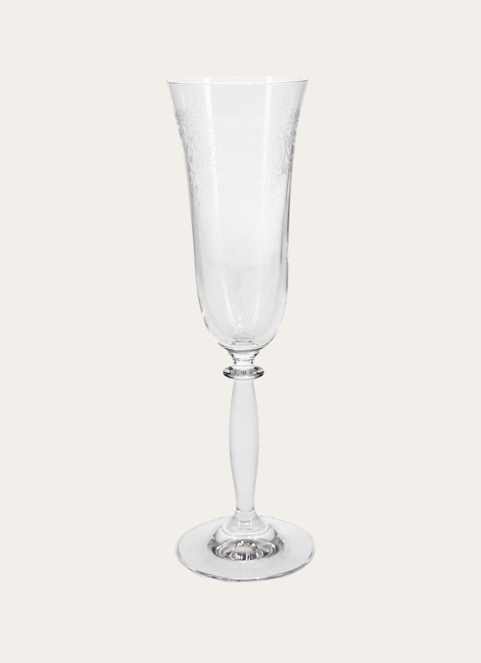 FLUTE EN CRISTALLIN SERIGRAPHIE TRANSPARENT