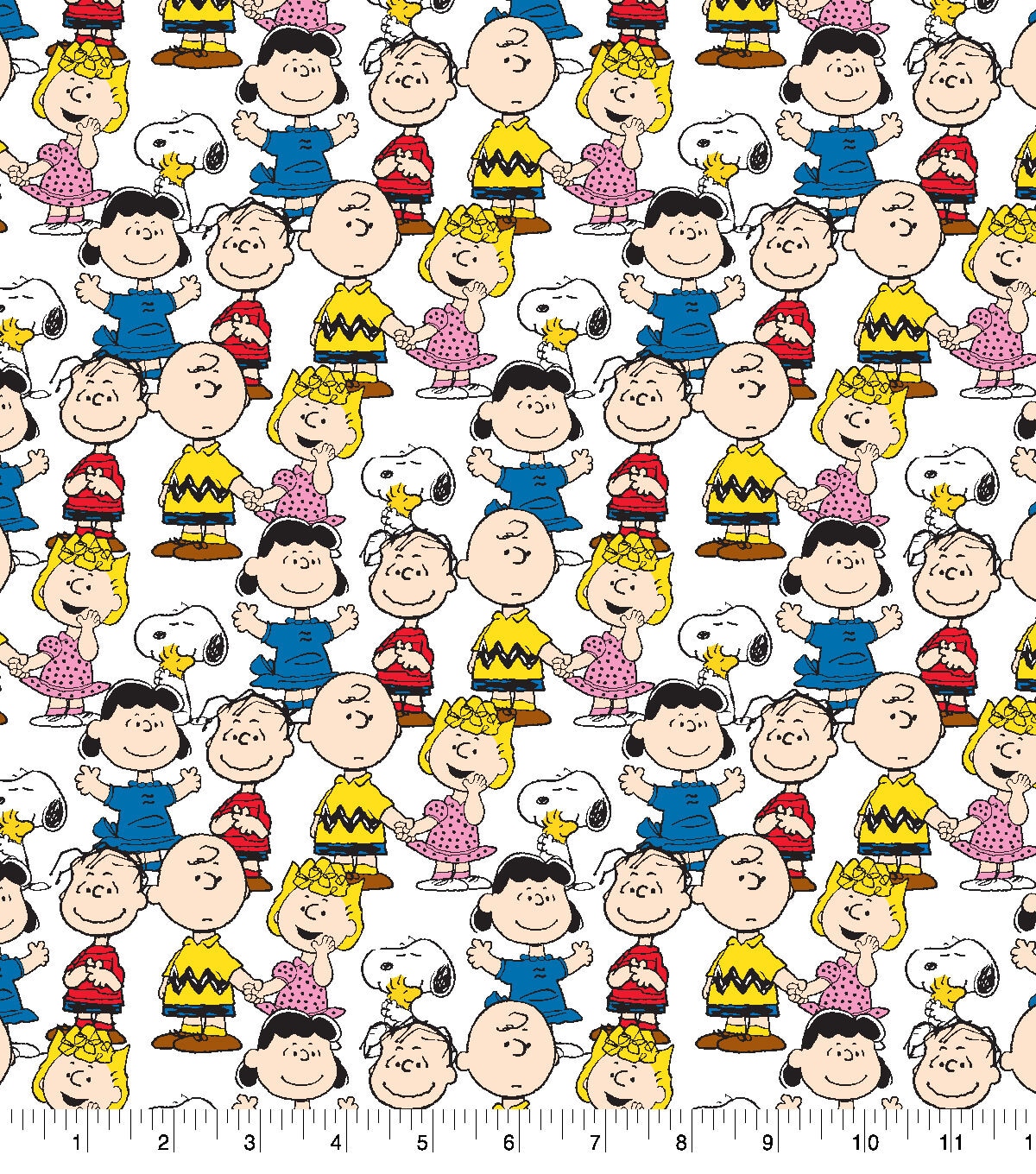 Peanuts Packed Characters Cotton Fabric