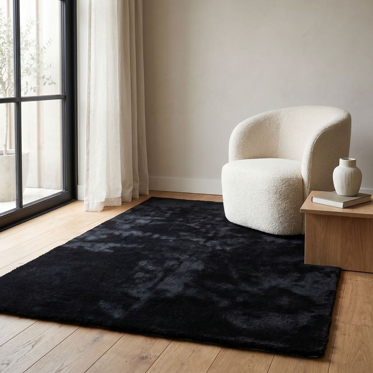 DÉJA Living Vloerkleed Civar - Zwart Stof - 130x190cm