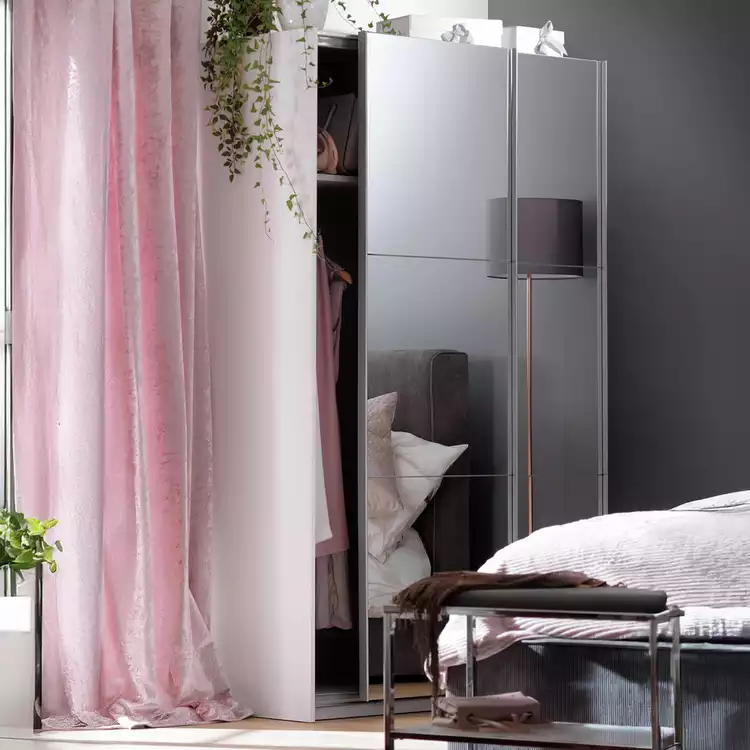 Habitat Holsted Mirrored 120cm Sliding Wardrobe - White