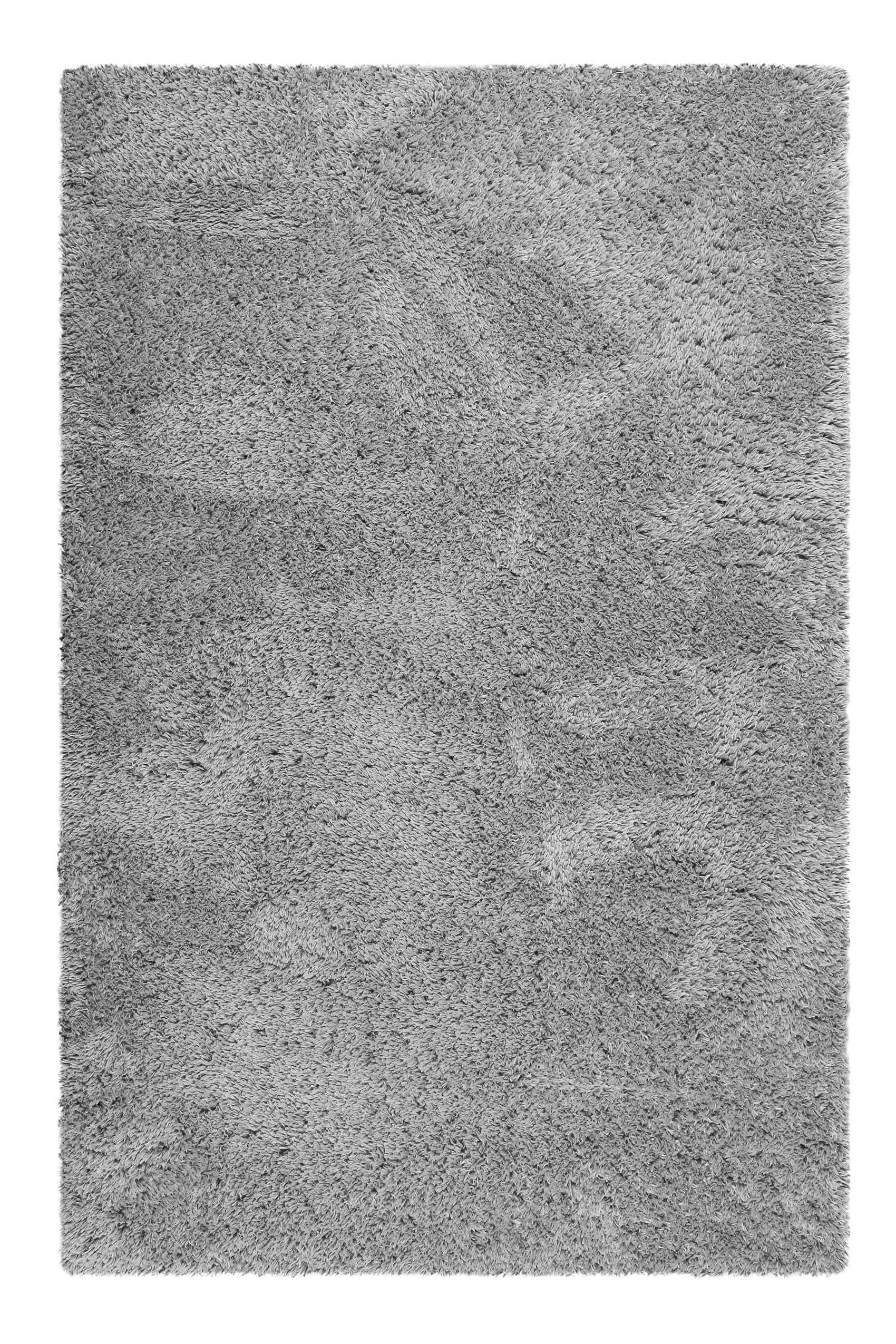 YOGI - Tapis uni gris issu à 100% de matière recyclée 120x170