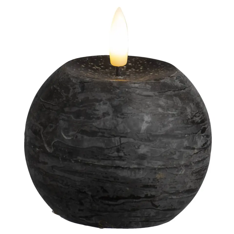 LED kaars Bal - zwart - &Oslash;8 cm