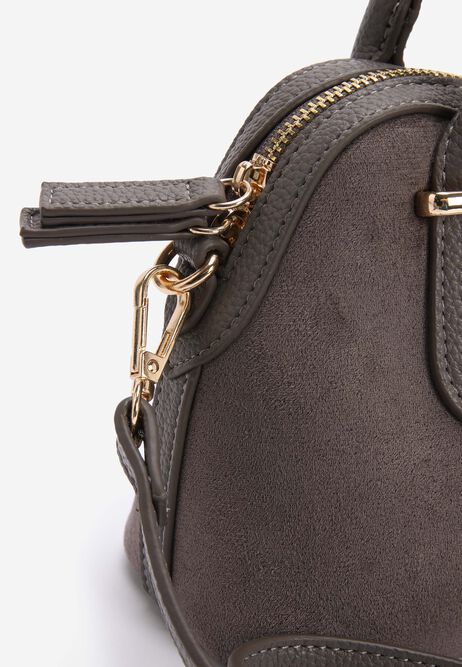 Womens Grey Curve Top Cross Body Bag