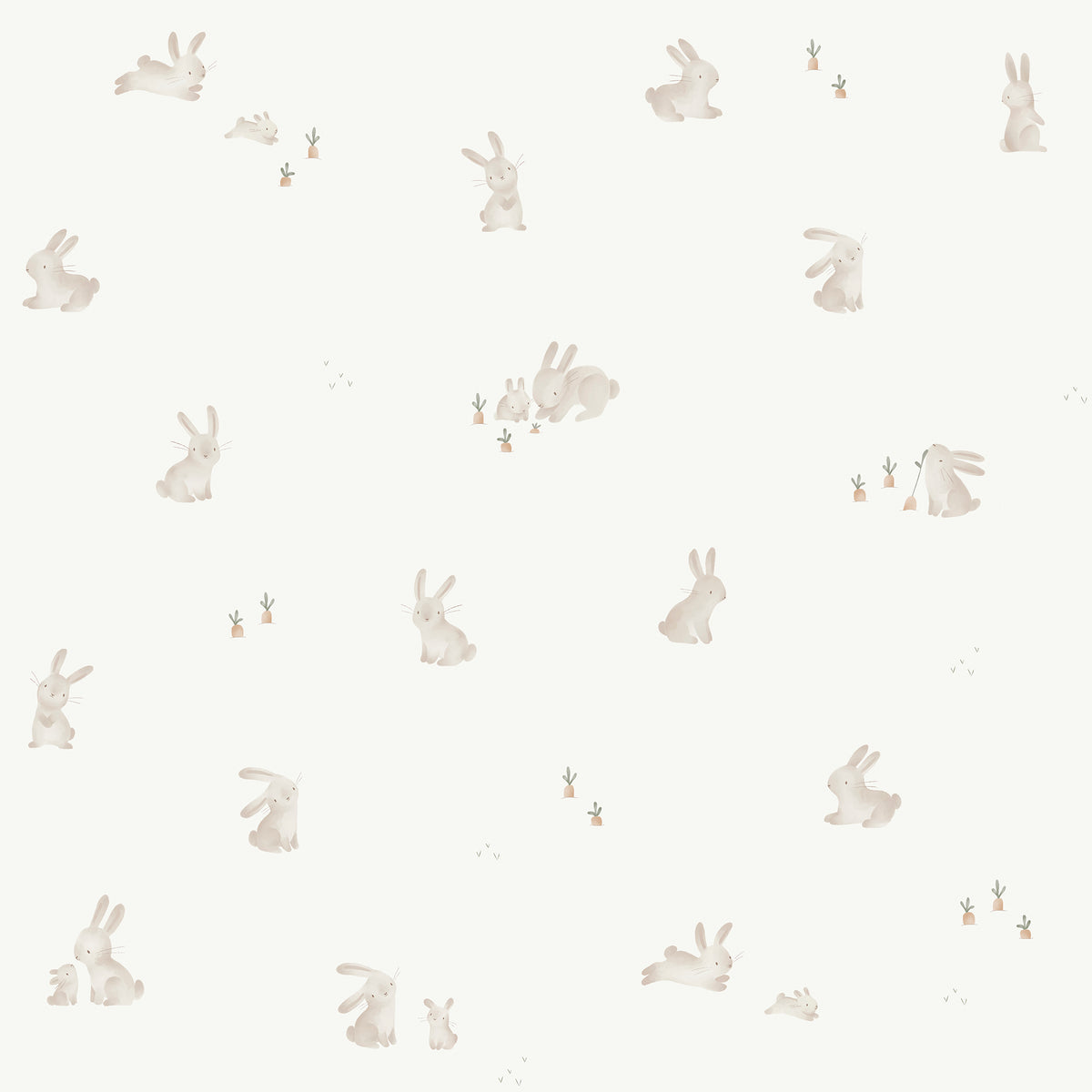 Little Dutch Vliesbehang - Baby Bunny - Bruin/Wit 10mx52cm