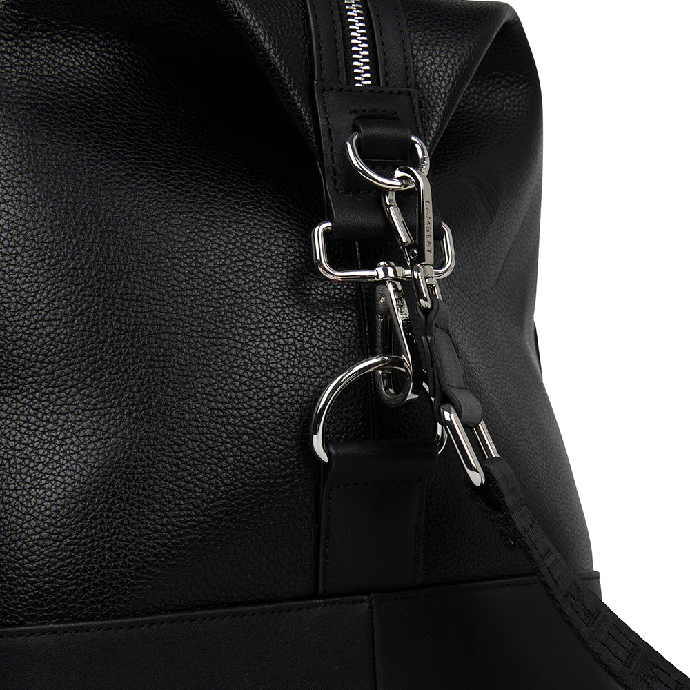 The June - Black Vegan Leather Travel Bag